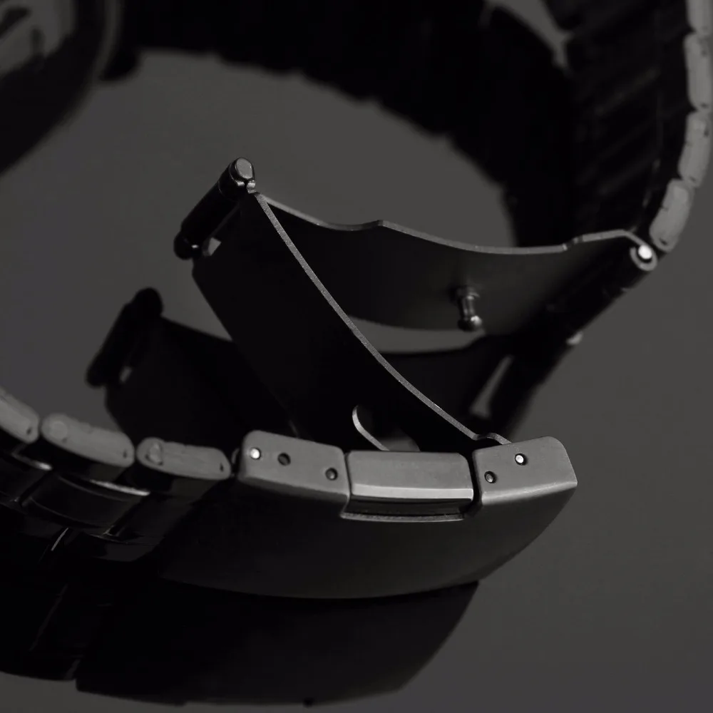 Новинка 2019 черные мужские наручные часы скелетоны из нержавеющей стали