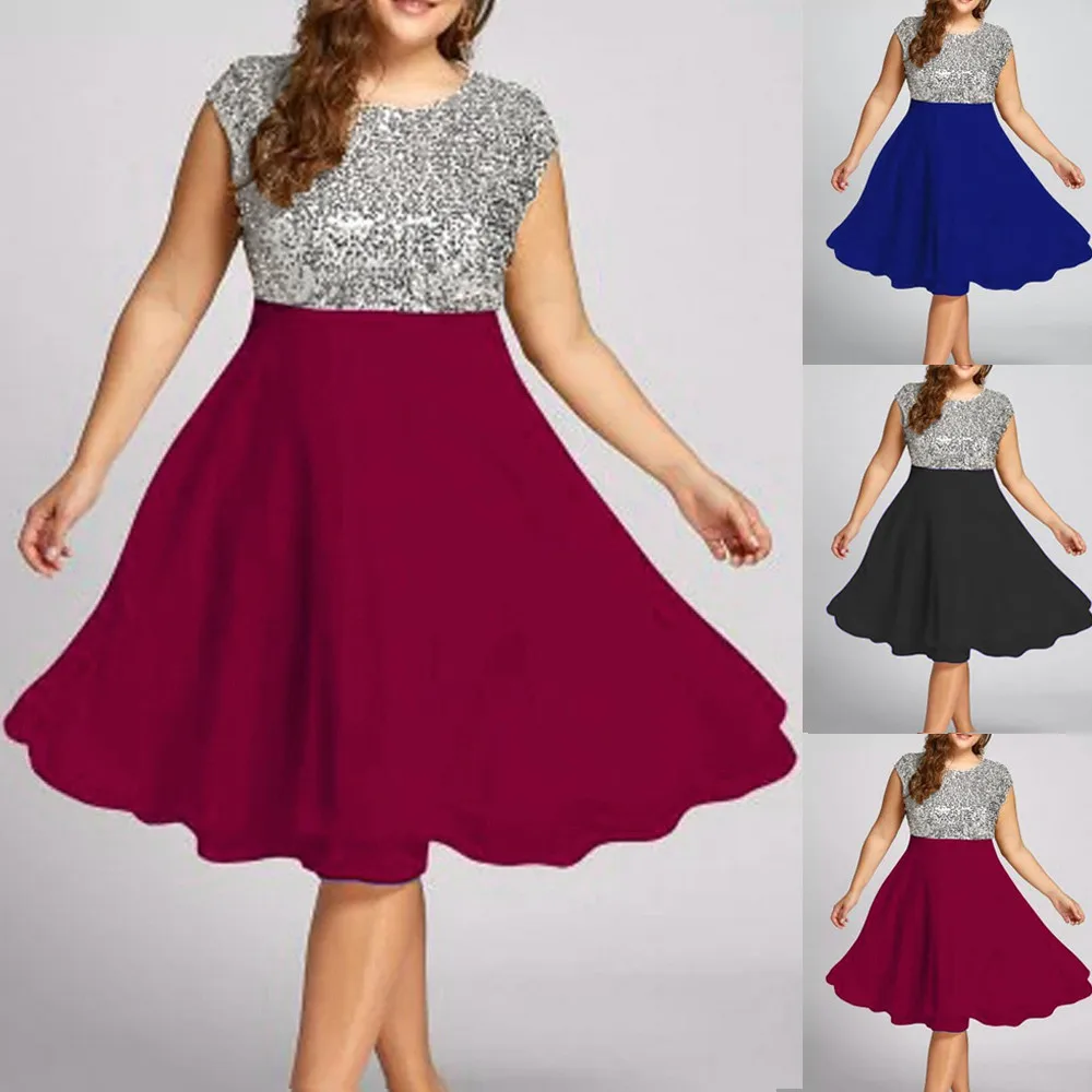 CHAMSGEND women's dress 2018 Fashion Summer Women's Round Neck Sleeveless Sequined Patchwork Party Prom Swing Dress July11
CHAMSGEND women's dress 2018 Fashion Summer Women's Round Neck Sleeveless Sequined Patchwork Party Prom Swing Dress July11