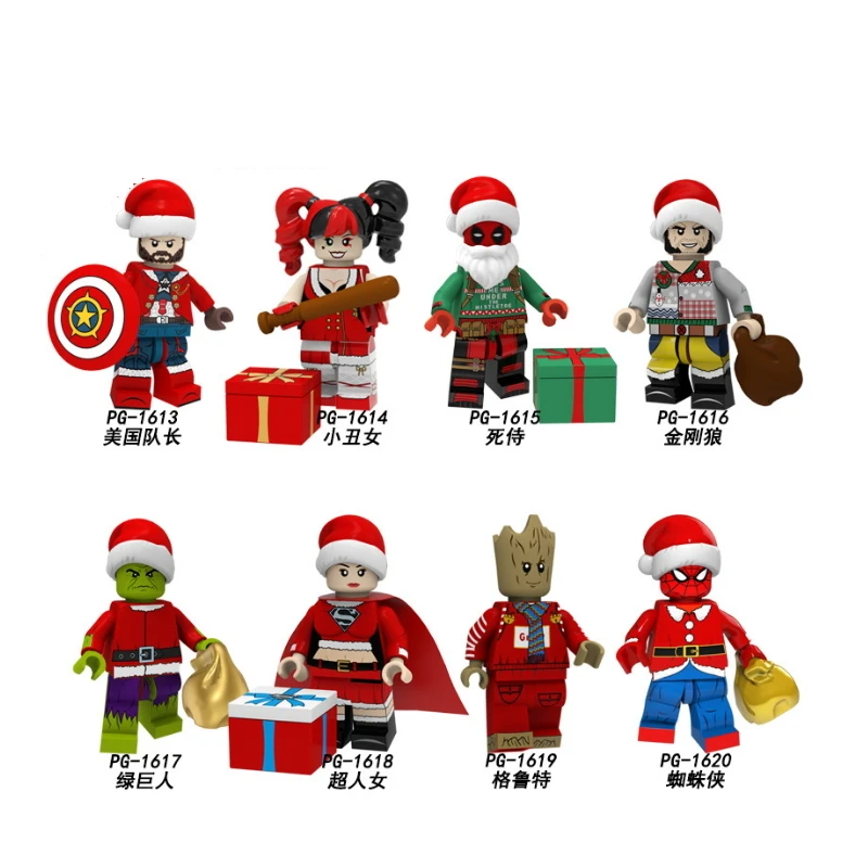 Building Blocks Merry Christmas Harley Quinn Wolverine Deadpool Superma Tree Man Spider-man Spiderman Captain American PG8185
Building Blocks Merry Christmas Harley Quinn Wolverine Deadpool Superma Tree Man Spider-man Spiderman Captain American PG8185