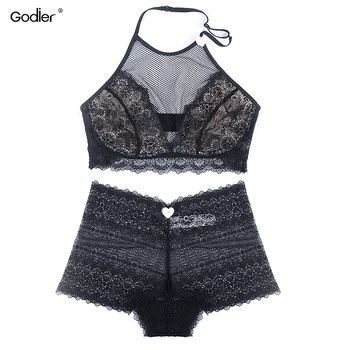 Godier Sexy Women Underwear Embroidery Lace Bra Set Transparent ultra-thin temptation Black Push up bra set Breathable Bralette
Godier Sexy Women Underwear Embroidery Lace Bra Set Transparent ultra-thin temptation Black Push up bra set Breathable Bralette
