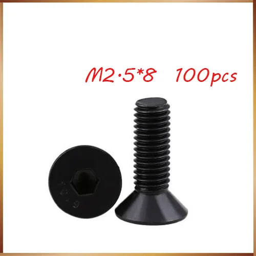 100pcs/Lot DIN7991 Metric M2.5*8 mm Black Grade 10.9 Alloy Steel Countersunk Flat Head Hex Socket Cap Screw Bolt m2.5 bolts,nail
100pcs/Lot DIN7991 Metric M2.5*8 mm Black Grade 10.9 Alloy Steel Countersunk Flat Head Hex Socket Cap Screw Bolt m2.5 bolts,nail