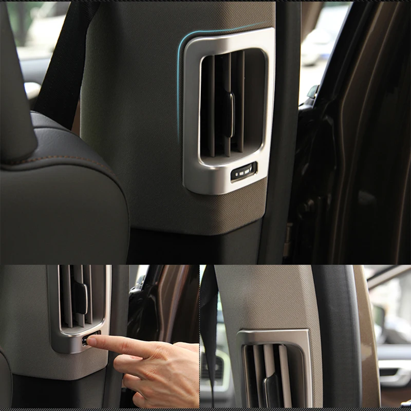 For volvo xc60 s60 Accessories Stainless Steel Air Conditioning Vent Cover Interior Bashboard Outlet Frame Decoration 3D Sticker (16)