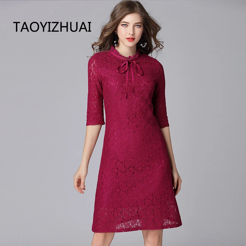 TAOYIZHUAI 2019 New Arrival Spring Vintage Style Half Sleeves Bow Lace up Plus Size Solid Purple Stand Collar Women Dress 16131
TAOYIZHUAI 2019 New Arrival Spring Vintage Style Half Sleeves Bow Lace up Plus Size Solid Purple Stand Collar Women Dress 16131