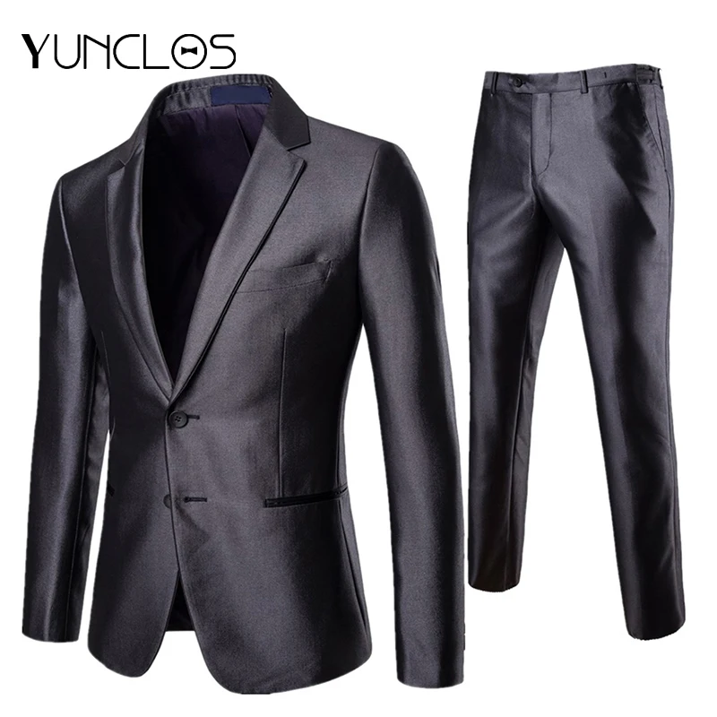 YUNCLOS 2019 Men's Suits Dark Gray Slim Fit Suits Two Buttons Formal Wedding Suits 2 Pieces Prom Suits with Pant For Men
YUNCLOS 2019 Men's Suits Dark Gray Slim Fit Suits Two Buttons Formal Wedding Suits 2 Pieces Prom Suits with Pant For Men