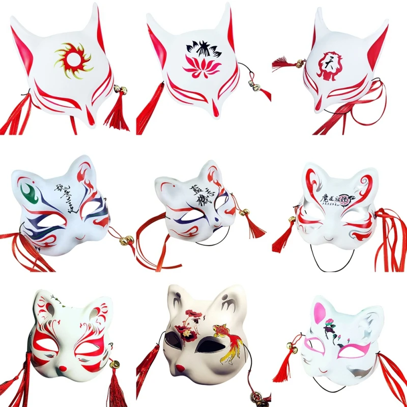 Japanese Style Anime Fox Mask With Tassels And Small Bells Upper Half Face Covered For Adults And Kids Masquerades Festival Cost
Japanese Style Anime Fox Mask With Tassels And Small Bells Upper Half Face Covered For Adults And Kids Masquerades Festival Cost