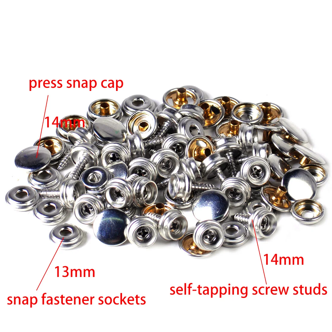 150PCS Stainless Steel Boat Marine Canvas Fabric Snap Cover Button Socket JJET
