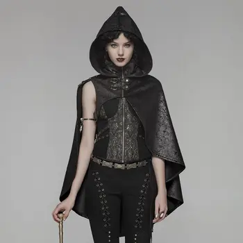 PUNK RAVE Women's Gothic Faux Leather Halloween Witch Hooded Cloak Stage Perform Steampunk Party Cloak Cape
PUNK RAVE Women's Gothic Faux Leather Halloween Witch Hooded Cloak Stage Perform Steampunk Party Cloak Cape