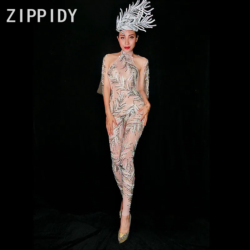 2018 New Rhinestones Pattern See Through Jumpsuit One-Piece Outfit Female Singer Bodysuit Bar Nightclub Party Sexy Mesh Leggings
2018 New Rhinestones Pattern See Through Jumpsuit One-Piece Outfit Female Singer Bodysuit Bar Nightclub Party Sexy Mesh Leggings