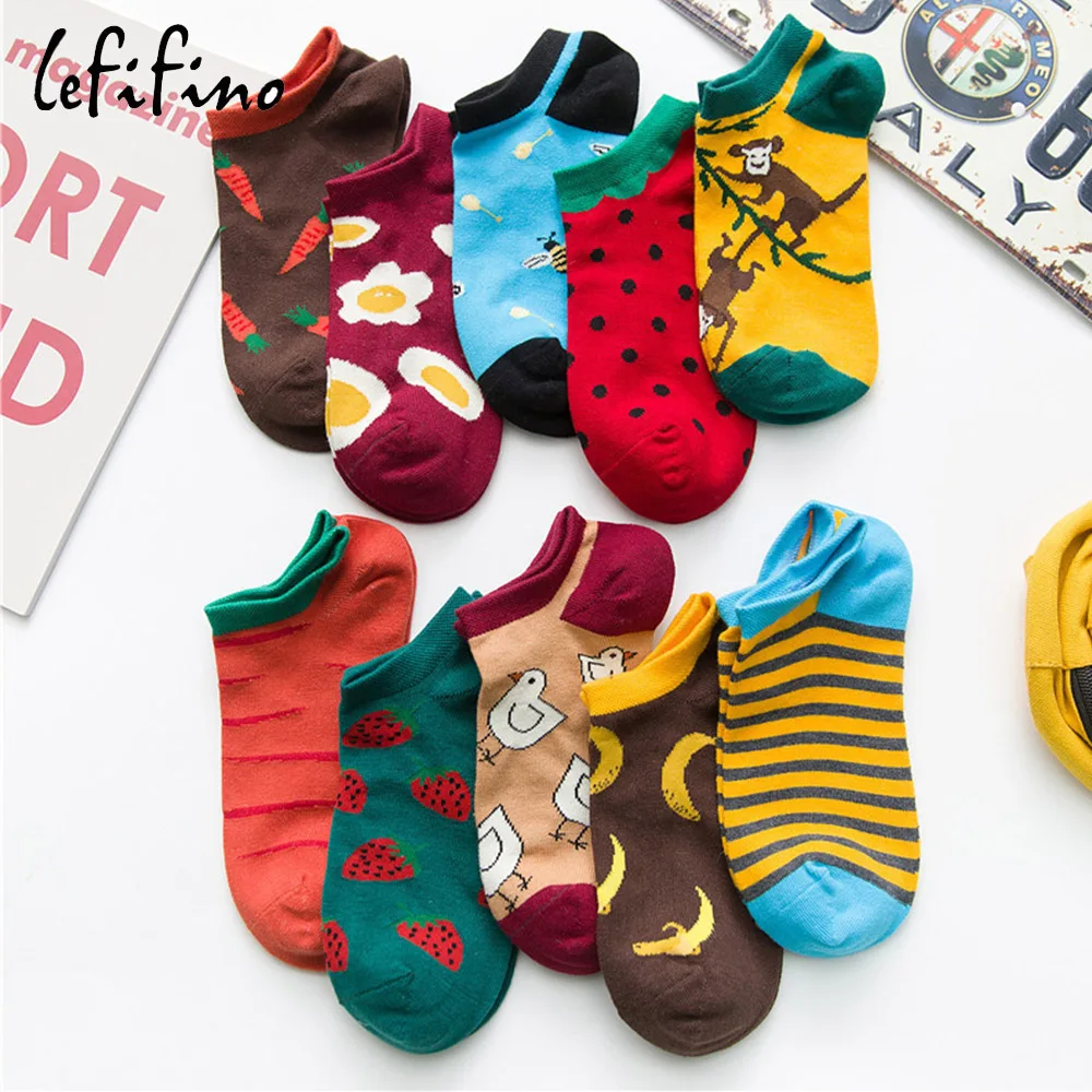 Summer Cotton Cartoon Banana Fruit Patterned Women Ankle Socks Slippers Funny Animal Low Cut Happy Cute Girls Invisible Socks
Summer Cotton Cartoon Banana Fruit Patterned Women Ankle Socks Slippers Funny Animal Low Cut Happy Cute Girls Invisible Socks