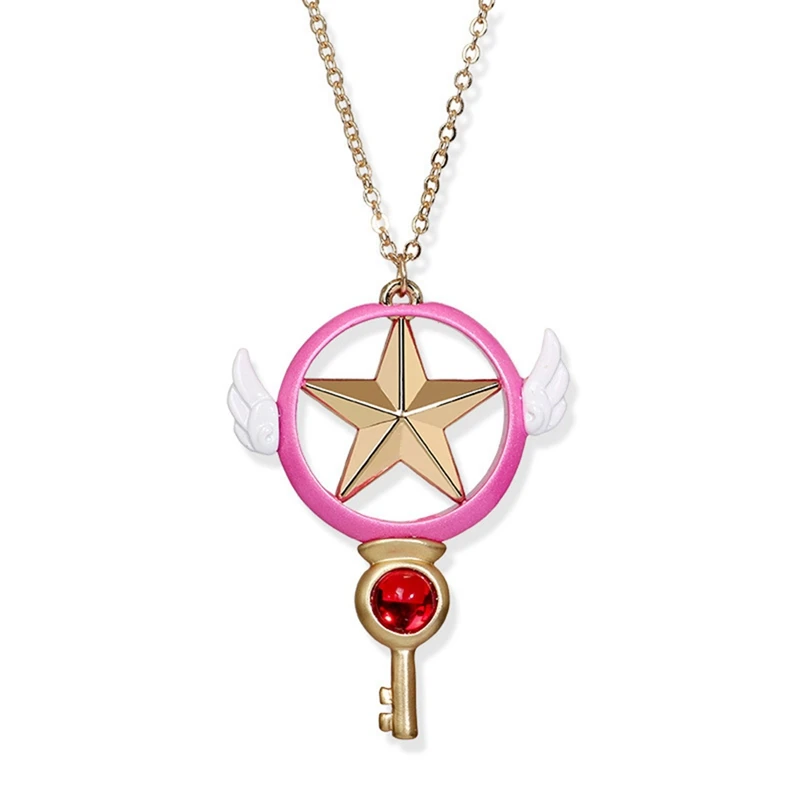 New Cartoon Card Captor Sakura Magic Wand Pendants Necklace Five-pointed Star Collected Jewelry
New Cartoon Card Captor Sakura Magic Wand Pendants Necklace Five-pointed Star Collected Jewelry
