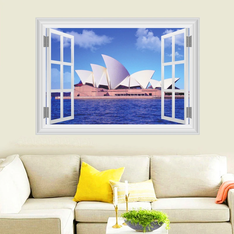 Sydney Opera House Wall Stickers Home Decor Living Room 3D Window Australia Scenery Wall Decals PVC Mural Art Diy Posters
Sydney Opera House Wall Stickers Home Decor Living Room 3D Window Australia Scenery Wall Decals PVC Mural Art Diy Posters
