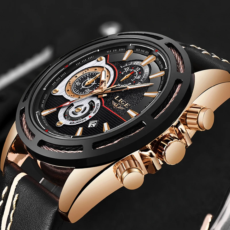 LIGE Men Watches Top Brand Luxury Business Leather Quartz Clock Male Sport Watch Men Military Waterproof Watch Relogio Masculino 
LIGE Men Watches Top Brand Luxury Business Leather Quartz Clock Male Sport Watch Men Military Waterproof Watch Relogio Masculino