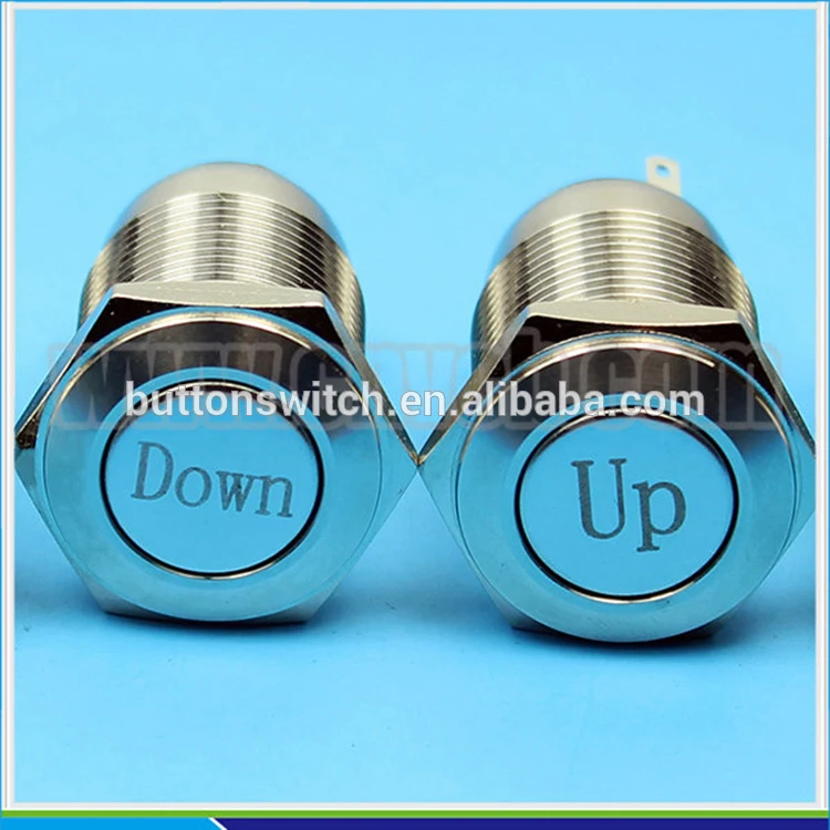1648 16mm Flat round head momentary or latching without lamp Words-engraving mechanical momentary push button switch