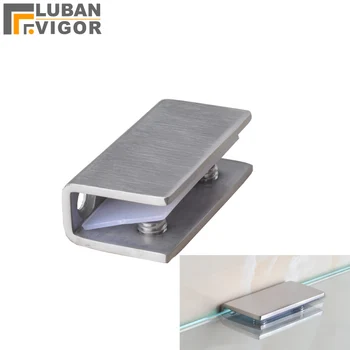 High-grade,304 Stainless steel glass clip/clamp, Brushed surface,Shelf support ,glass thickness: 8-12MM,Home glass Hardware