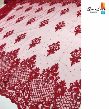 Classical Embroidered Design Wedding Bride Net Lace Fabric Burgundy Color Big Rhinestones African French Tulle Dresses Material
Classical Embroidered Design Wedding Bride Net Lace Fabric Burgundy Color Big Rhinestones African French Tulle Dresses Material