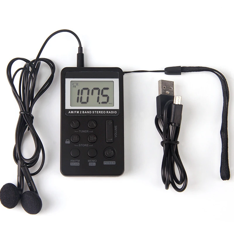 New Black & Sliver Radio FM / AM Digital Mini Receiver With Rechargeable Battery & Earphone + Radio Cord
New Black & Sliver Radio FM / AM Digital Mini Receiver With Rechargeable Battery & Earphone + Radio Cord