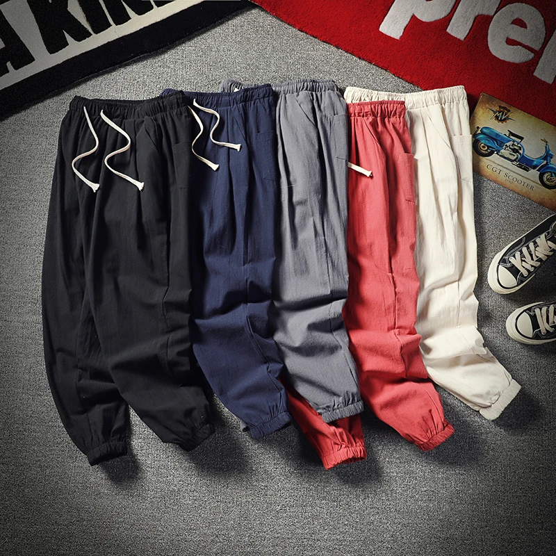 Linen Pants 2019 Summer Large Size Men'S Sports Harem Pants, Outdoor Sports Fitness Jogging Casual Pants 
Linen Pants 2019 Summer Large Size Men'S Sports Harem Pants, Outdoor Sports Fitness Jogging Casual Pants