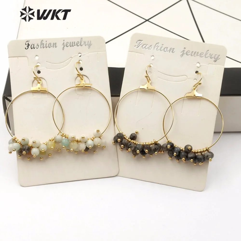 WT-E512 New Simple Wind Design Daily Earrings Metal Circle with Multi-color Natural Gem-stone Beads Earrings Ladies Party Gift
WT-E512 New Simple Wind Design Daily Earrings Metal Circle with Multi-color Natural Gem-stone Beads Earrings Ladies Party Gift