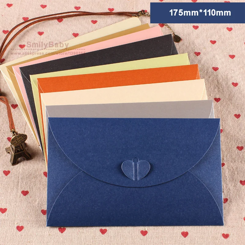 50pcs-175x110mm(6.8x4.3inch) Pearl Color Envelope DIY Wedding Invitation Covers with Heart-shape Buckle
50pcs-175x110mm(6.8x4.3inch) Pearl Color Envelope DIY Wedding Invitation Covers with Heart-shape Buckle