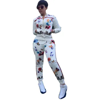 Fashion Chic Women's Sets Luxury Chic Tracksuit Women Rose Printed Autumn Two Piece Sets 2017 Ladies Casual Coat Pants Suits
Fashion Chic Women's Sets Luxury Chic Tracksuit Women Rose Printed Autumn Two Piece Sets 2017 Ladies Casual Coat Pants Suits