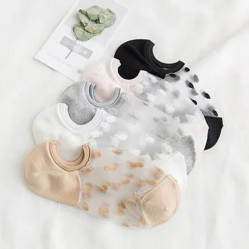 2019 Women Lace Socks Crystal Glass Silk Knit Girl Dot Print Transparent Summer Invisible Sock Slippers
2019 Women Lace Socks Crystal Glass Silk Knit Girl Dot Print Transparent Summer Invisible Sock Slippers