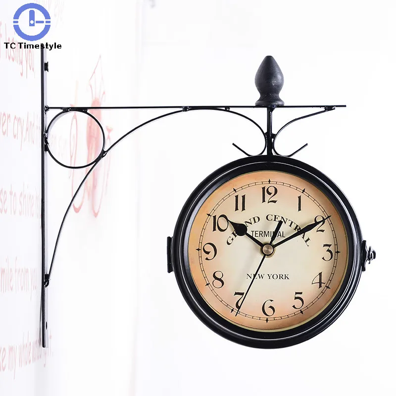 Double-sided Wall Clock Classic Clocks Wrought Iron Hanging Living Room Vintage Decorative Retro Stylewatch Home Decor European
Double-sided Wall Clock Classic Clocks Wrought Iron Hanging Living Room Vintage Decorative Retro Stylewatch Home Decor European