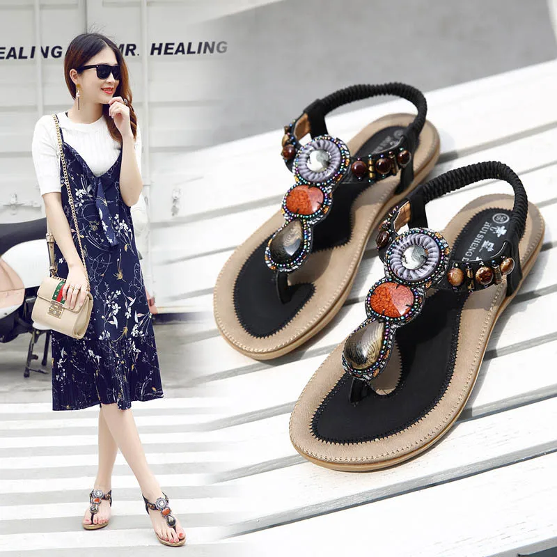 Women's shoes bohemian string personality beads national characteristics herring feet flat casual female sandals large size
Women's shoes bohemian string personality beads national characteristics herring feet flat casual female sandals large size