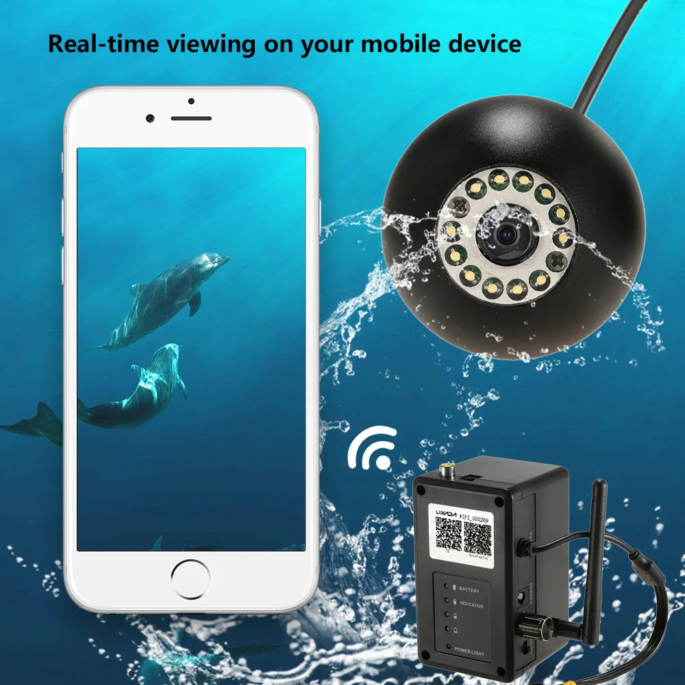 Lixada 2.4G Portable WiFi Video Fish Finder 1000TVL Lights Underwater Fishing Camera 200m Wireless Operating for IOS for Android
Lixada 2.4G Portable WiFi Video Fish Finder 1000TVL Lights Underwater Fishing Camera 200m Wireless Operating for IOS for Android