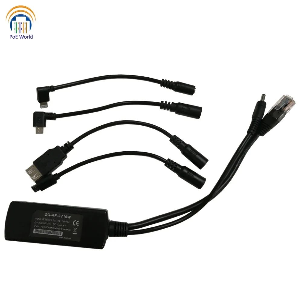 802.3af Poe Splitter for iPad Tablet Remote USB Power over Ethernet Use with PoE Switches 5V10W Output with USB and microUSB
802.3af Poe Splitter for iPad Tablet Remote USB Power over Ethernet Use with PoE Switches 5V10W Output with USB and microUSB