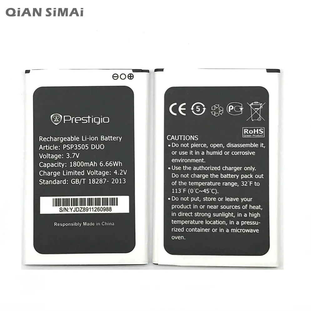 New battery For PSP3505 Duo 1800Mah Replacement Phone Battery For Prestigio Wize D3 3505 PSP3505Duo
New battery For PSP3505 Duo 1800Mah Replacement Phone Battery For Prestigio Wize D3 3505 PSP3505Duo