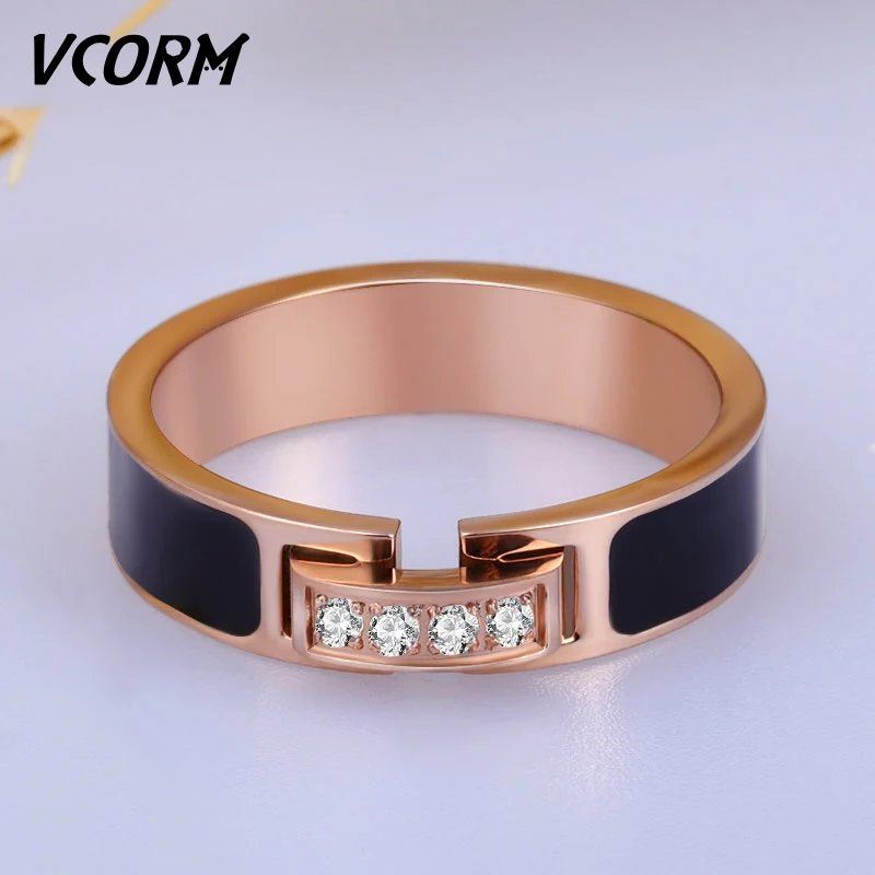 VCORM Fashion Crystal Stainless Steel Rose Gold Engagement Rings for Women Bohemian Cubic Zirconia Titanium Steel Ring Jewelry
VCORM Fashion Crystal Stainless Steel Rose Gold Engagement Rings for Women Bohemian Cubic Zirconia Titanium Steel Ring Jewelry