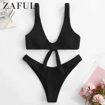 ZAFUL Knot High Leg Ribbed Bikini Set High Cut Push Up Sexy Bikini Women Swimsuit Wire Free Bow Padded Swimwear 2019 Biquini
ZAFUL Knot High Leg Ribbed Bikini Set High Cut Push Up Sexy Bikini Women Swimsuit Wire Free Bow Padded Swimwear 2019 Biquini