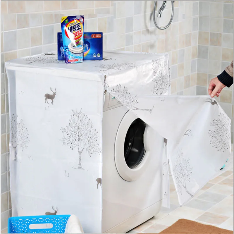 Dust-proof cover of transparent washing machine Printed sunscreen cover Household waterproof drum washer cover cover
Dust-proof cover of transparent washing machine Printed sunscreen cover Household waterproof drum washer cover cover