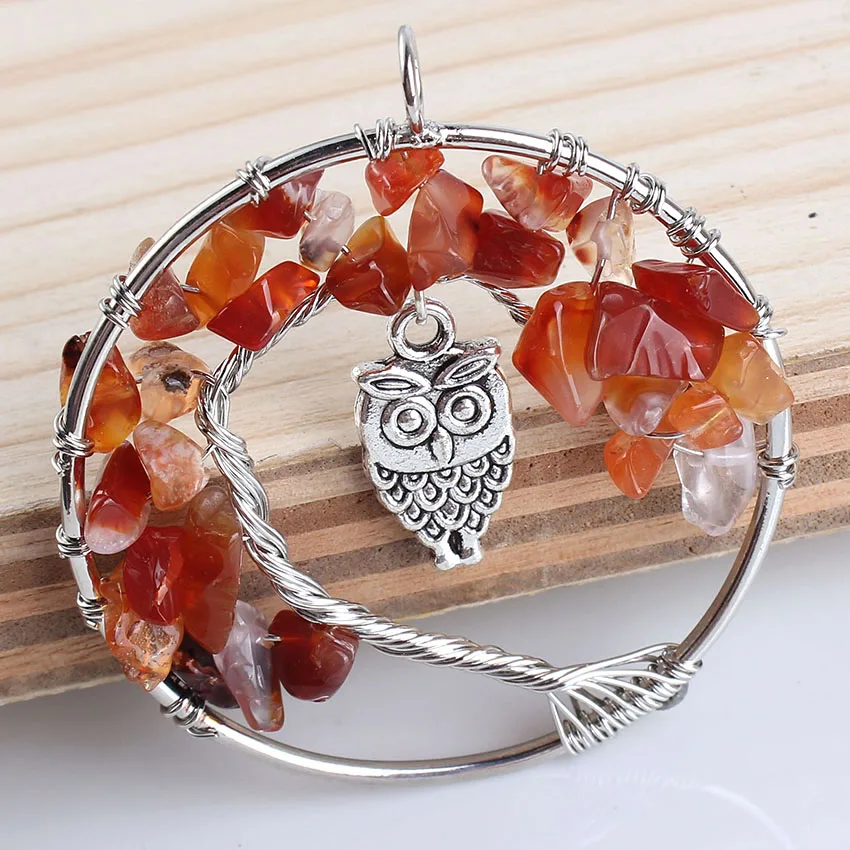 Trendy-beads Silver Plated Carnelian Tree Of Life Inlay Owl Wisdom Pendant Necklace With Rope Chain Fashion Jewelry
Trendy-beads Silver Plated Carnelian Tree Of Life Inlay Owl Wisdom Pendant Necklace With Rope Chain Fashion Jewelry