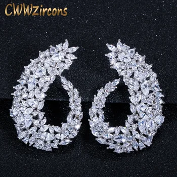 CWWZircons Sparking Cubic Zirconia Silver Color Women Big Flower Hoop Earrings for Brides Wedding Jewelry Accessories CZ416
CWWZircons Sparking Cubic Zirconia Silver Color Women Big Flower Hoop Earrings for Brides Wedding Jewelry Accessories CZ416