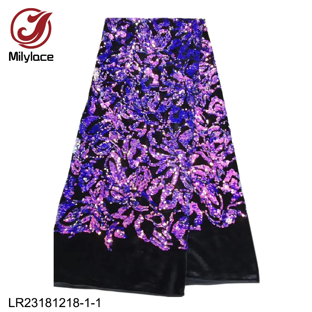 Milylace Nigerian velvet fabric 5 yards soft velvet with shiny colorful imagic sequins perfect for party dresses LR23181218-1 
Milylace Nigerian velvet fabric 5 yards soft velvet with shiny colorful imagic sequins perfect for party dresses LR23181218-1