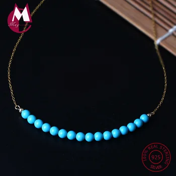 NEW 925 Sterling Silver Necklaces & Pendant For Women Natural Stone Turquoise Necklace Pattern Beaded Fine Jewelry YN37
NEW 925 Sterling Silver Necklaces & Pendant For Women Natural Stone Turquoise Necklace Pattern Beaded Fine Jewelry YN37