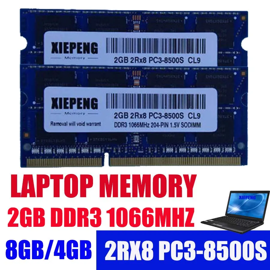 Фото Память для ноутбука 2 Гб 2Rx8 ОЗУ DDR3 4G 1066 МГц 8 pc3 8500 hp CQ32 CQ41 CQ621 4311s 4321s 4410s 6540b SODIMM |