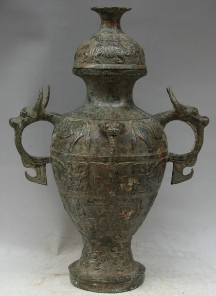 JP S0524 20" Old Chinese Bronze Folk Beast handle food water vessel kettle Pot Jar Crock
JP S0524 20" Old Chinese Bronze Folk Beast handle food water vessel kettle Pot Jar Crock