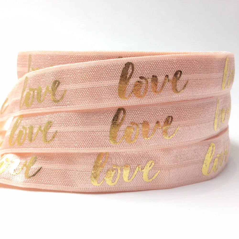 Good Quality Love Print Fold Over Elastic 5/8" Peach FOE Elastic Ribbon 10 yards for Hair Tie Accessory Bracelet DIY Head wear
Good Quality Love Print Fold Over Elastic 5/8" Peach FOE Elastic Ribbon 10 yards for Hair Tie Accessory Bracelet DIY Head wear