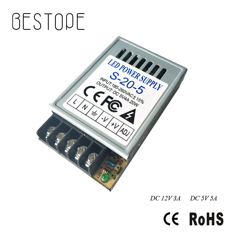 Power Supply AC100-240V led strip driver 220V to DC 5 V 4A 12V 3A Power Adapter light Transformer 2835 5050
Power Supply AC100-240V led strip driver 220V to DC 5 V 4A 12V 3A Power Adapter light Transformer 2835 5050
