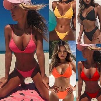Bikinis 2019 Vintage Woman Push Up String Bikini Swimsuit Woman 2 Pieces Sexy Bathing Suit Black Yellow Pink Swimwear Beach Swim
Bikinis 2019 Vintage Woman Push Up String Bikini Swimsuit Woman 2 Pieces Sexy Bathing Suit Black Yellow Pink Swimwear Beach Swim