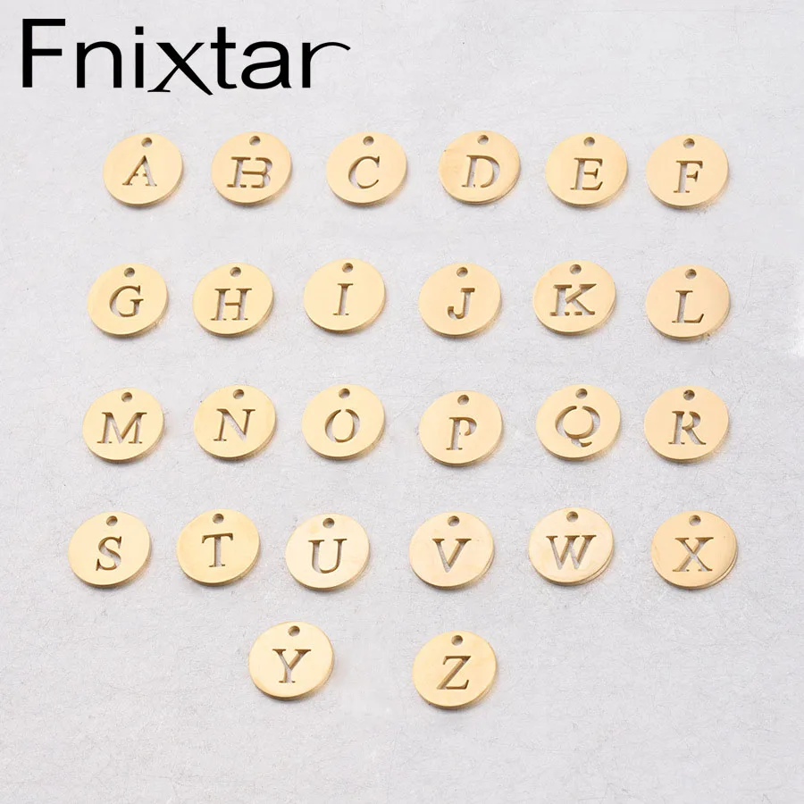 Fnixtar 12mm Mirror Polished Stainless Steel Alphabet A-Z Letter Tag Charms With 1.5 mm Hole DIY Handmade Charm 26pcs/lot
Fnixtar 12mm Mirror Polished Stainless Steel Alphabet A-Z Letter Tag Charms With 1.5 mm Hole DIY Handmade Charm 26pcs/lot