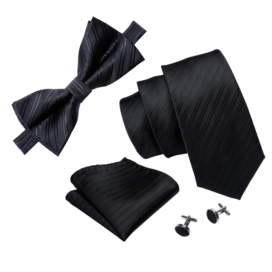 Barry.Wang 100% Silk Black Solid 8.5cm Ties For Men Wedding Groom Adjustable Bow Tie Set Butterfly Handkerchief Cufflink LT-8918
Barry.Wang 100% Silk Black Solid 8.5cm Ties For Men Wedding Groom Adjustable Bow Tie Set Butterfly Handkerchief Cufflink LT-8918