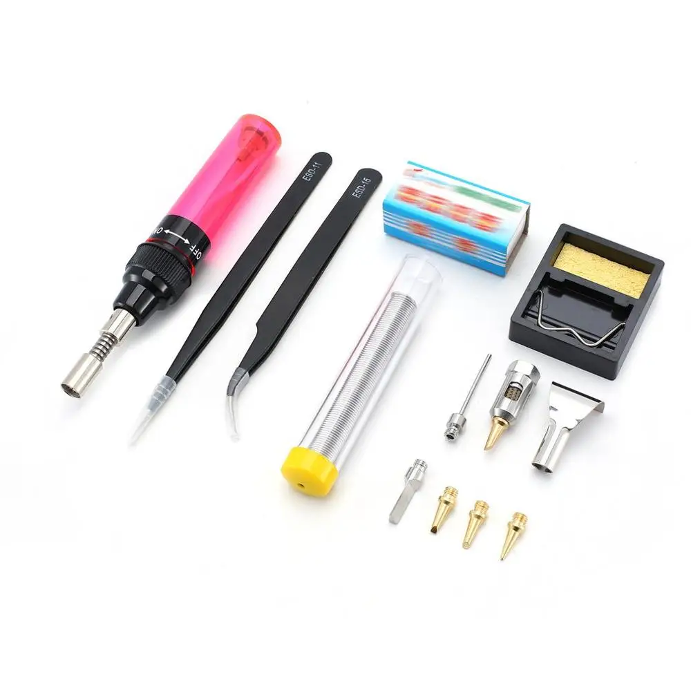 Rosin Soldering Stand Tweezers Blow Torch Soldering 7PCS Gas Soldering Iron Kit With Soldering Wire Repair Tool
Rosin Soldering Stand Tweezers Blow Torch Soldering 7PCS Gas Soldering Iron Kit With Soldering Wire Repair Tool