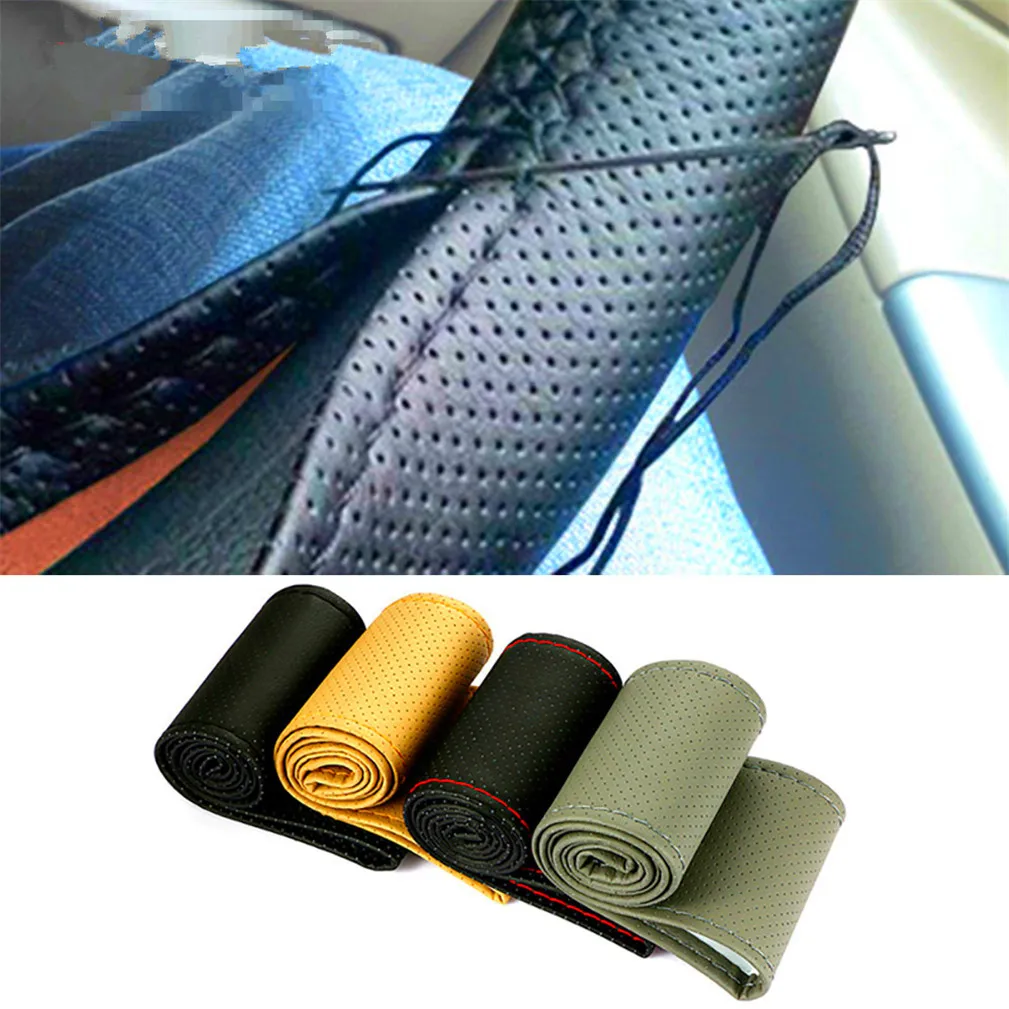 Car Braid Wheel Steering Cover Needles Thread leather 38cm Auto for Ford Transit Ranger Mustang Ka Fusion Focus F-150
Car Braid Wheel Steering Cover Needles Thread leather 38cm Auto for Ford Transit Ranger Mustang Ka Fusion Focus F-150