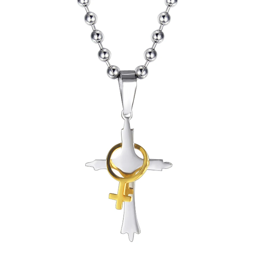 Stainless steel simple style fashion jewelry Electroplated gold ring cross pendant
Stainless steel simple style fashion jewelry Electroplated gold ring cross pendant