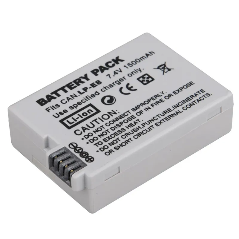 1Pcs 7.4V 1500mah LP-E8 LP E8 LPE8 Digital Camera Battery For Canon EOS 600D 650D 550D 700D T4i T5i Rebel T2i
1Pcs 7.4V 1500mah LP-E8 LP E8 LPE8 Digital Camera Battery For Canon EOS 600D 650D 550D 700D T4i T5i Rebel T2i