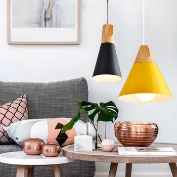 Nordic Loft Wood Aluminum Lampshade Industrial Pendant Lights Lighting Lamparas Colorful Pendant Lamp E27 Base Light Fixtures
Nordic Loft Wood Aluminum Lampshade Industrial Pendant Lights Lighting Lamparas Colorful Pendant Lamp E27 Base Light Fixtures