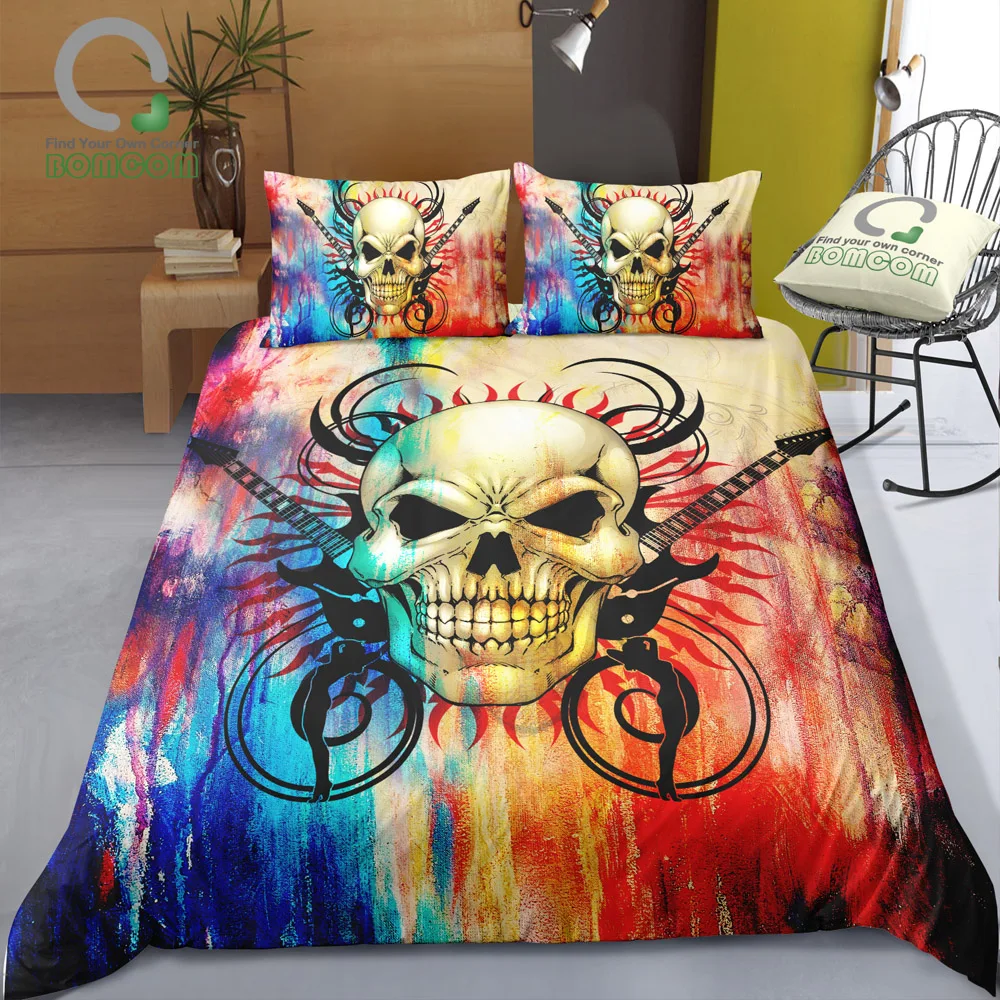 BOMCOM 3D Digital Printing Duvet Cover Set Pencil Drawing Music Fun Skull Crossed Guitars Skull Bedding Set 100% Microfiber
BOMCOM 3D Digital Printing Duvet Cover Set Pencil Drawing Music Fun Skull Crossed Guitars Skull Bedding Set 100% Microfiber